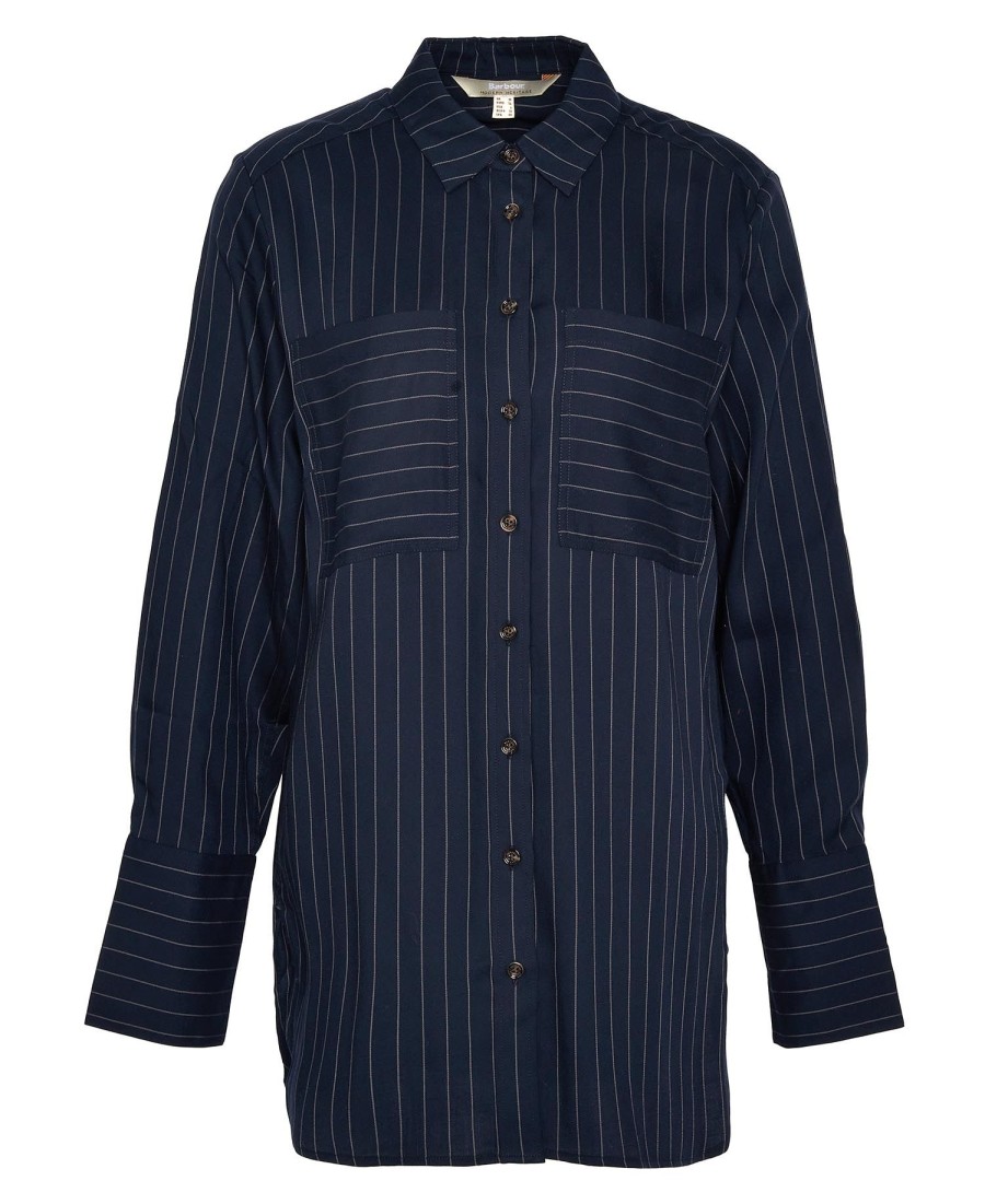 camisa carrie relaxed com risca de giz