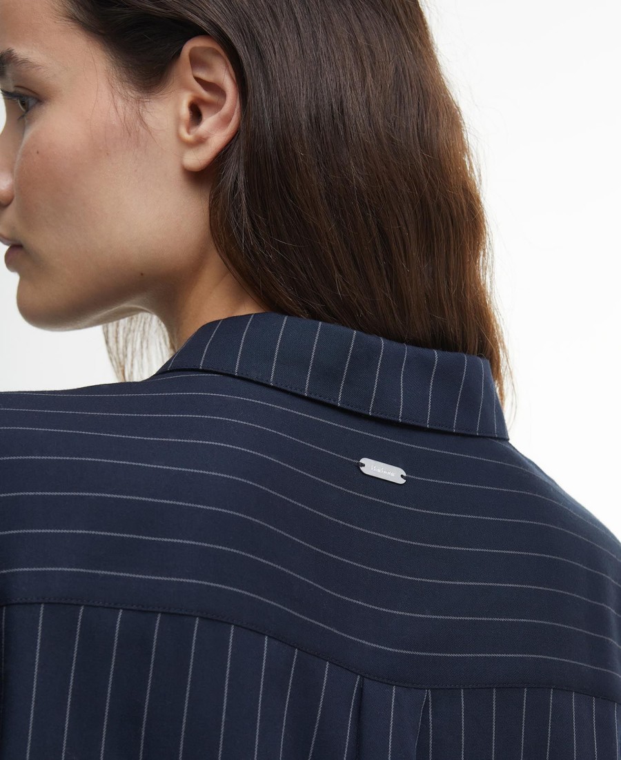 camisa carrie relaxed com risca de giz