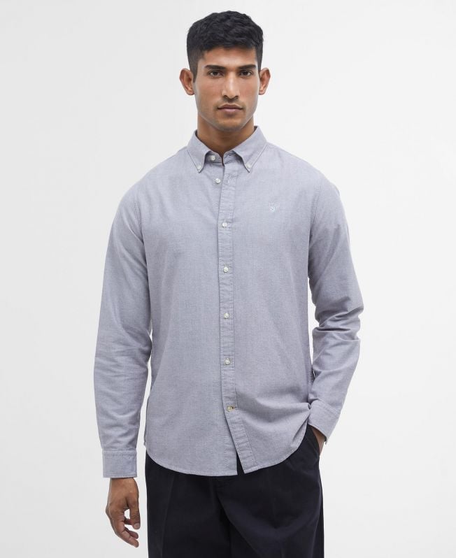 camisa oxford de alfaiataria com mangas compridas