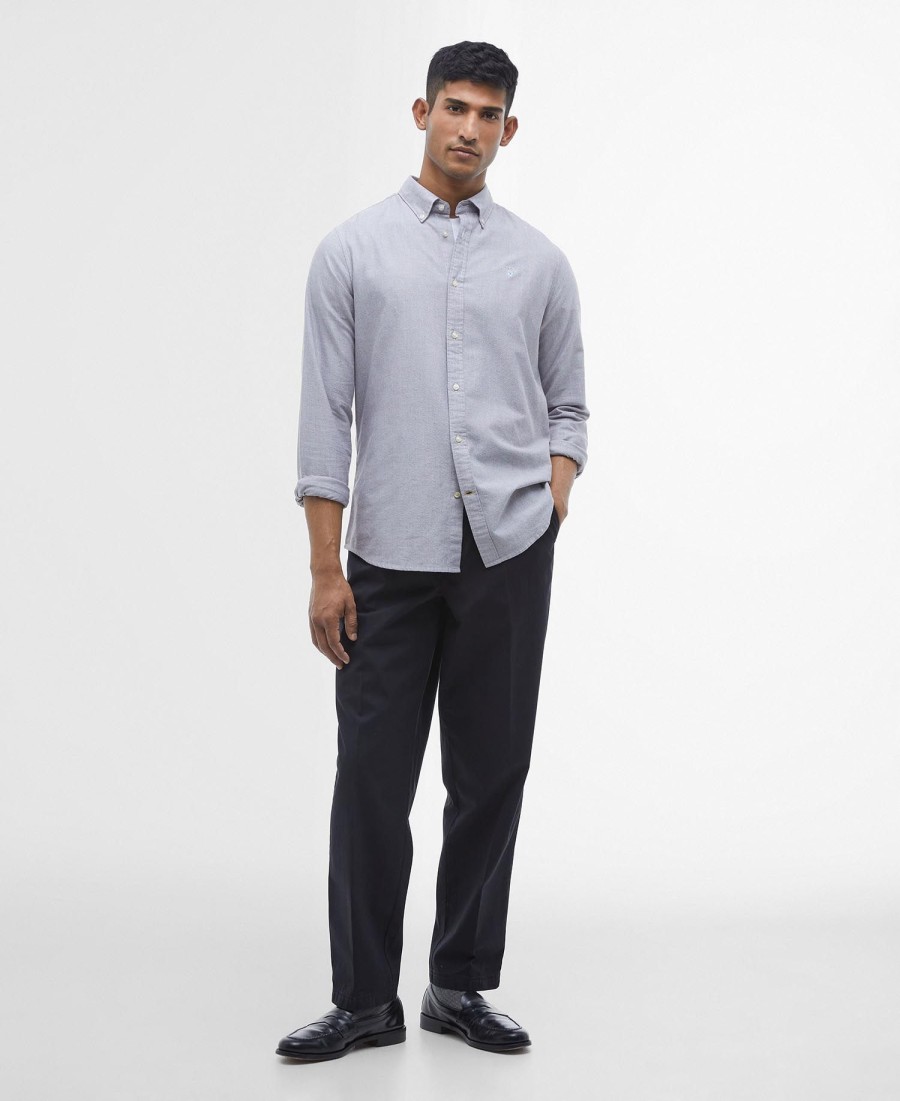 camisa oxford de alfaiataria com mangas compridas