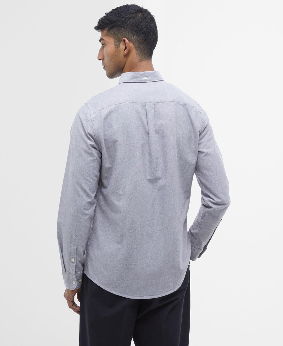 camisa oxford de alfaiataria com mangas compridas