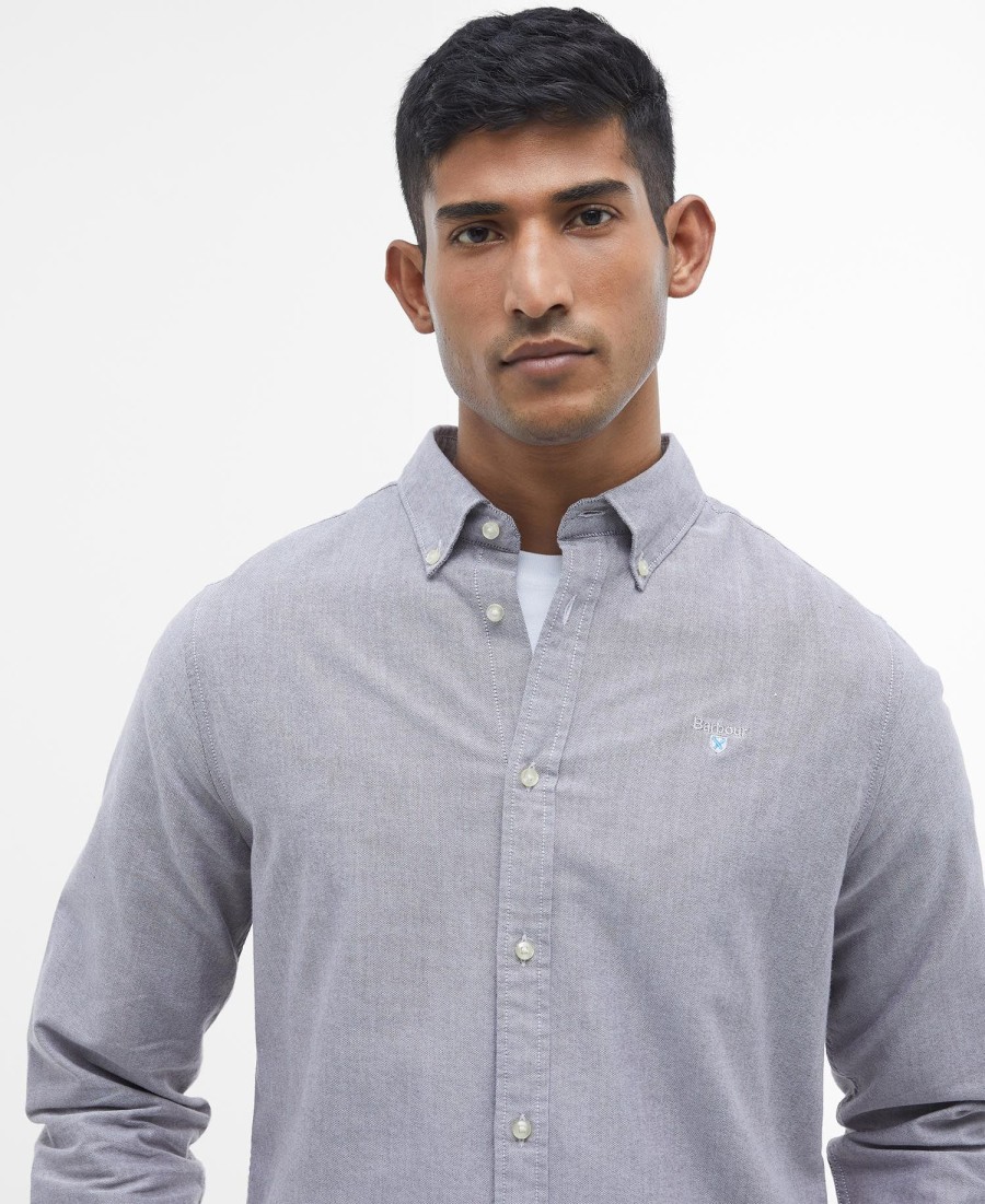 camisa oxford de alfaiataria com mangas compridas