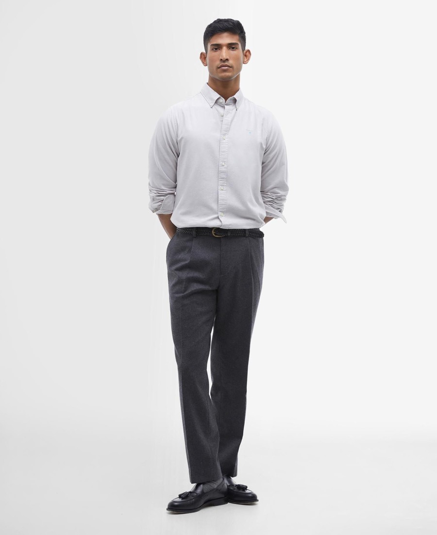 camisa oxford de alfaiataria com mangas compridas