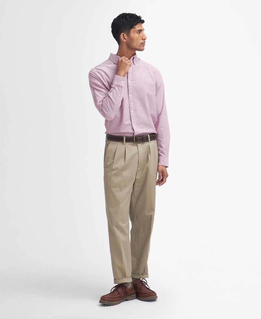 camisa oxford de alfaiataria com mangas compridas