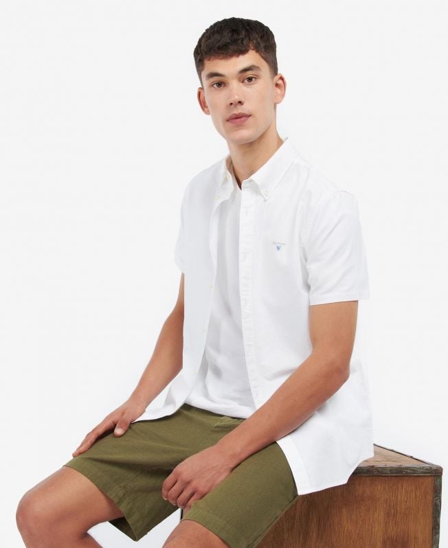 camisa oxford de manga curta com corte impecável