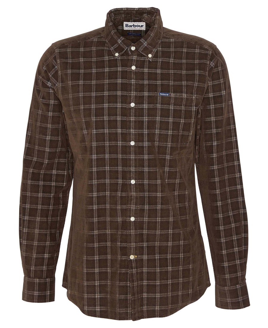 camisa harthill de veludo cotelê de manga comprida sob medida