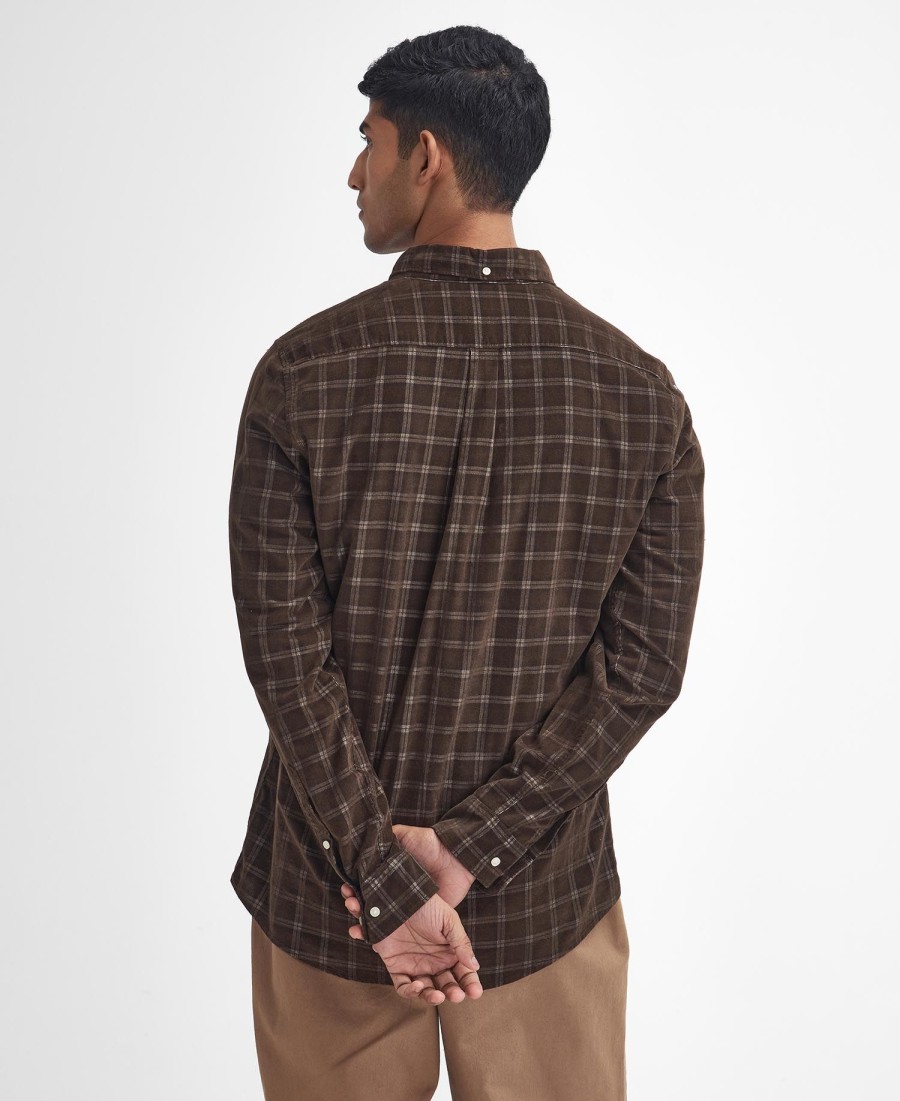 camisa harthill de veludo cotelê de manga comprida sob medida