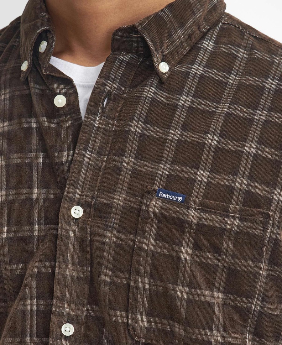 camisa harthill de veludo cotelê de manga comprida sob medida