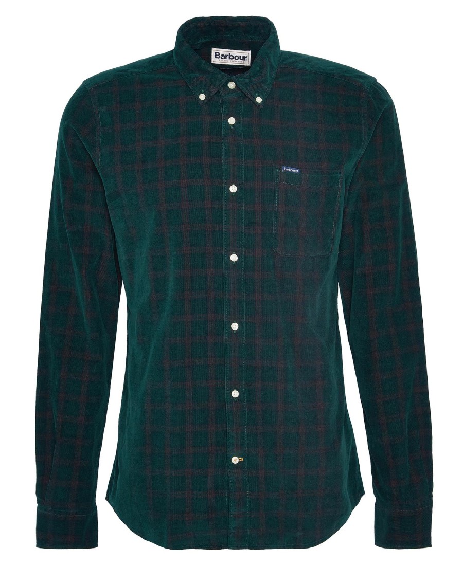 camisa harthill de veludo cotelê de manga comprida sob medida