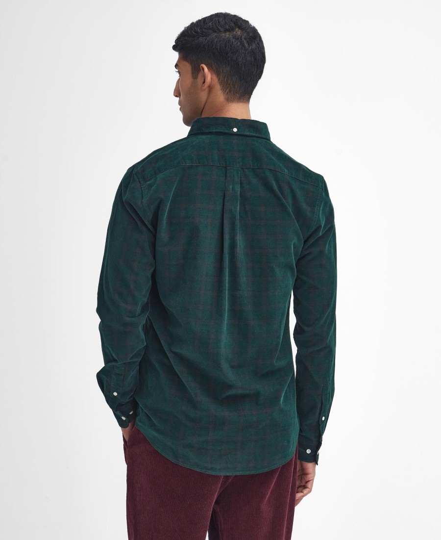camisa harthill de veludo cotelê de manga comprida sob medida