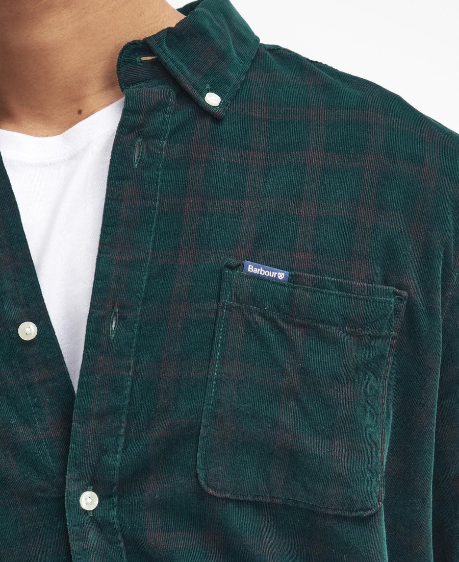 camisa harthill de veludo cotelê de manga comprida sob medida