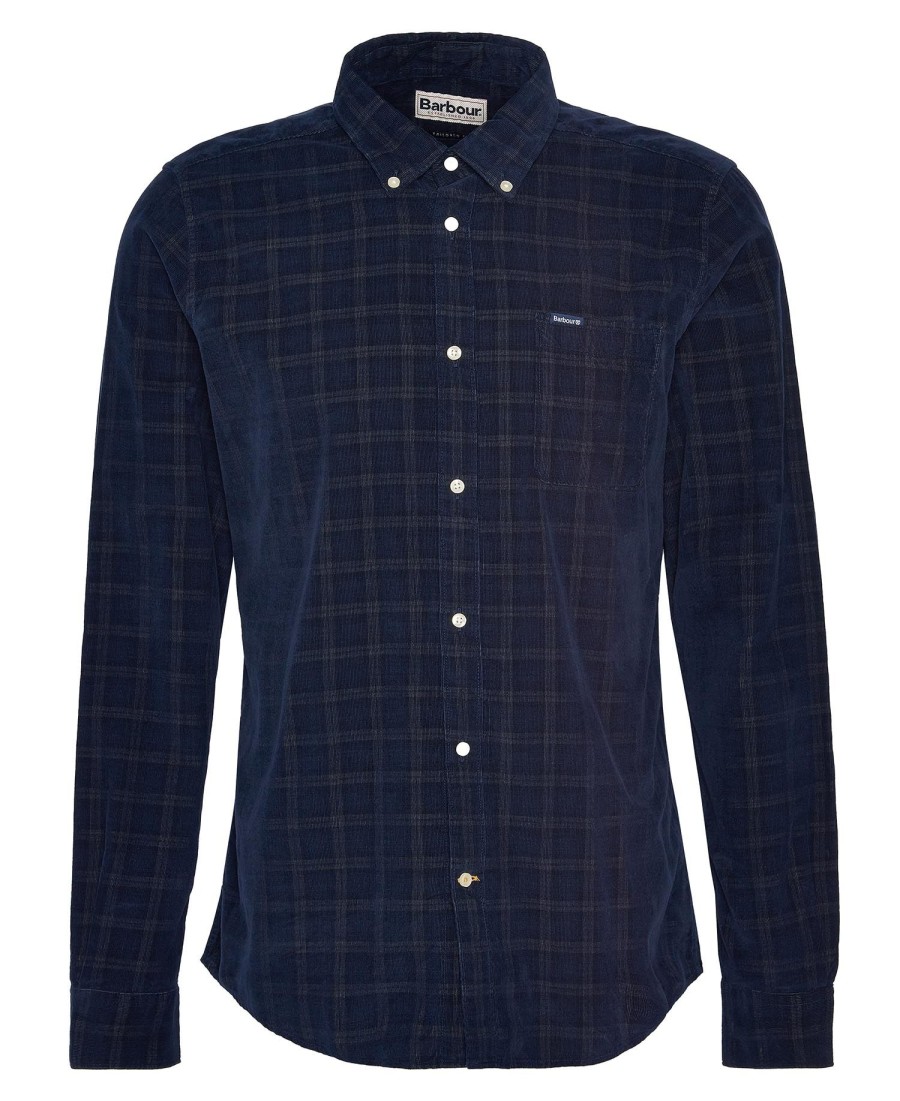 camisa harthill de veludo cotelê de manga comprida sob medida