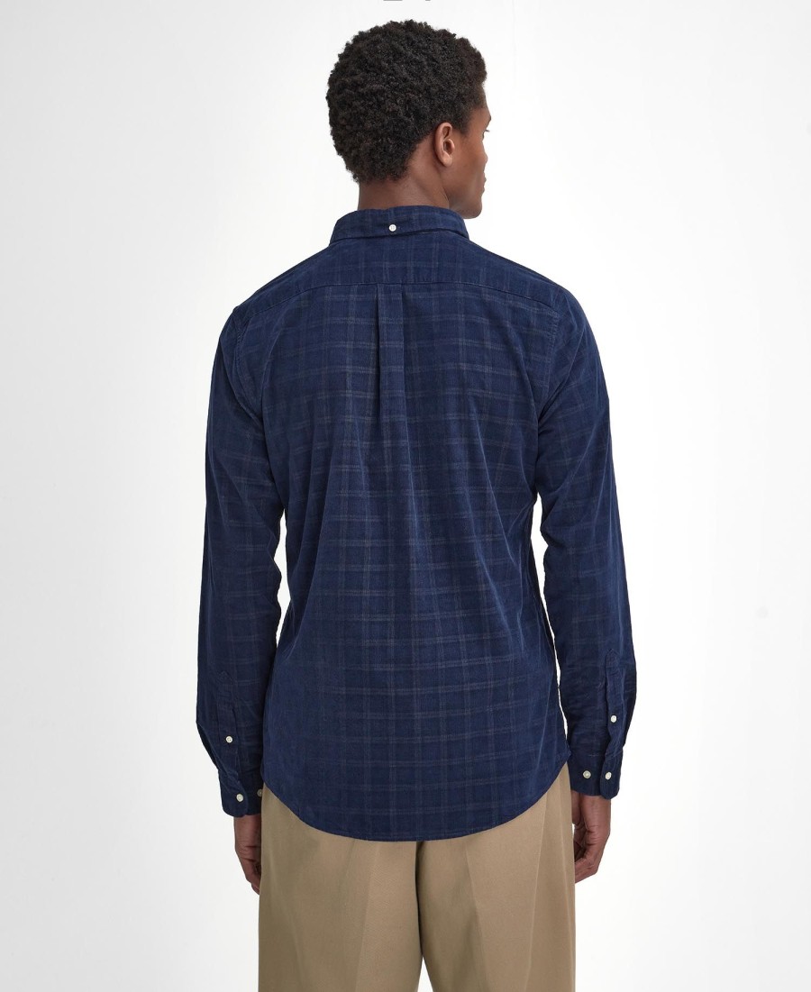 camisa harthill de veludo cotelê de manga comprida sob medida
