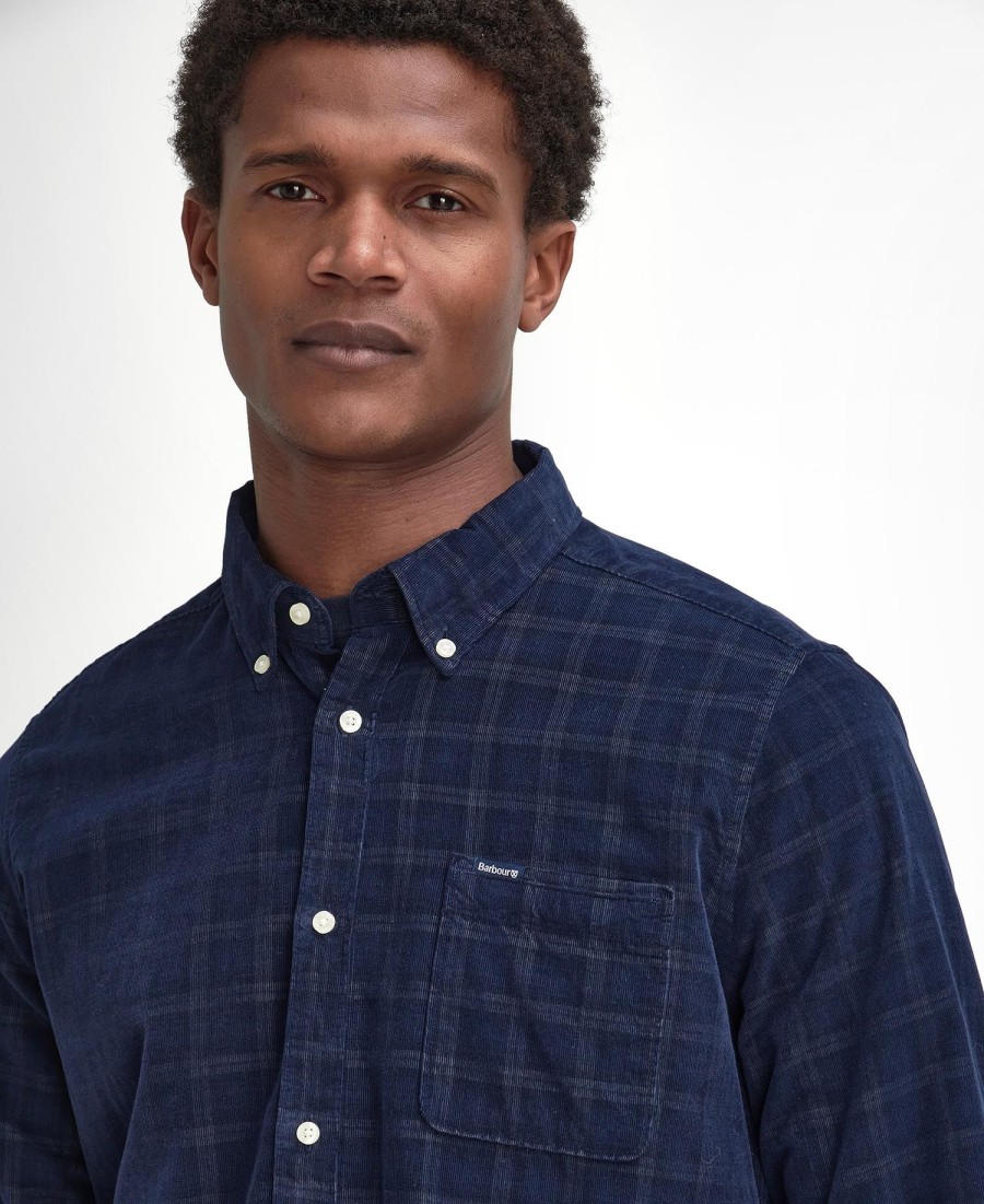 camisa harthill de veludo cotelê de manga comprida sob medida