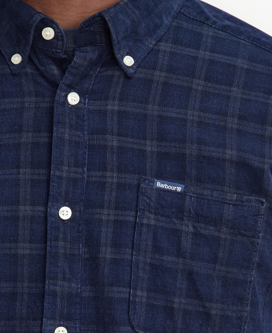 camisa harthill de veludo cotelê de manga comprida sob medida