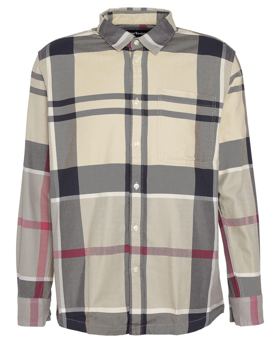 camisa renford oversized de manga comprida com estampa xadrez