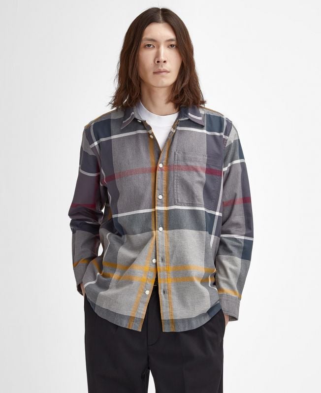 camisa renford oversized de manga comprida com estampa xadrez