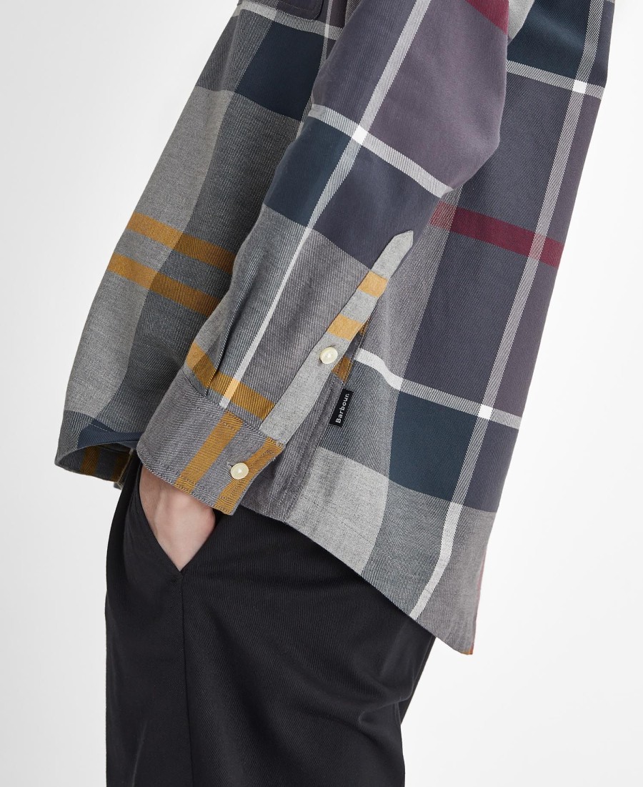 camisa renford oversized de manga comprida com estampa xadrez