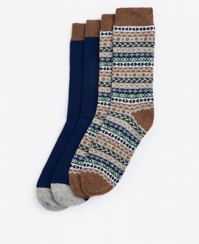 meias fair isle conjunto de 2