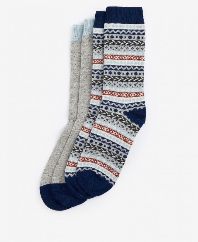 meias fair isle conjunto de 2