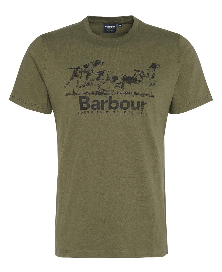 camiseta com estampa de cachorro de campo