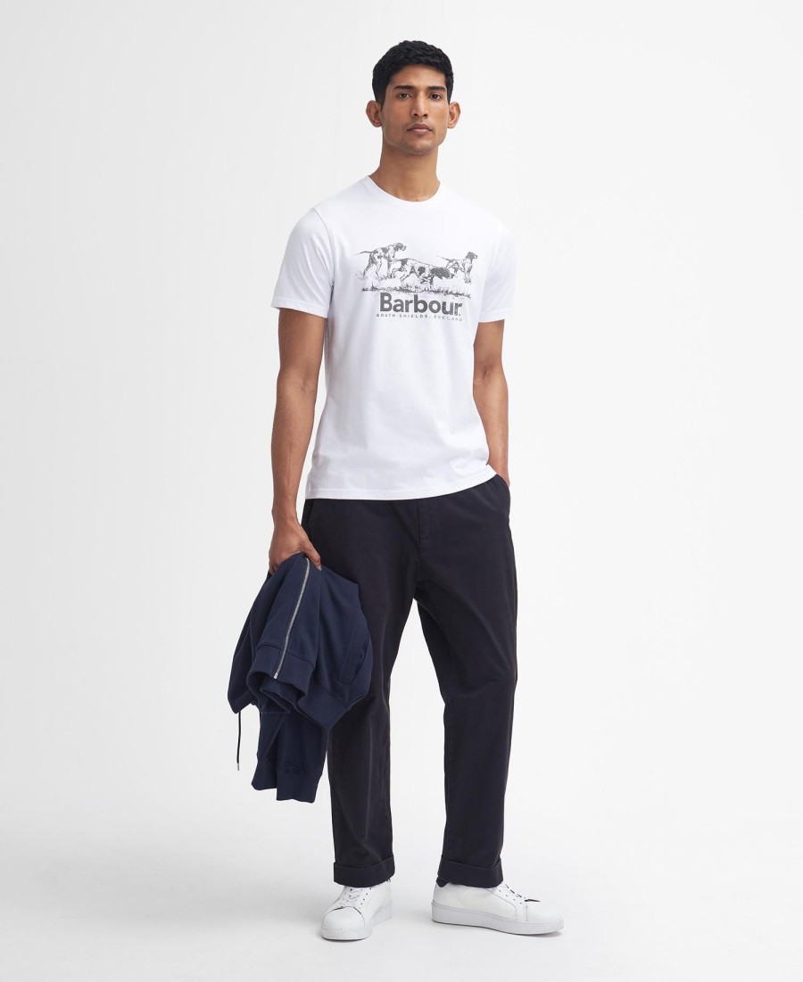 camiseta com estampa de cachorro de campo