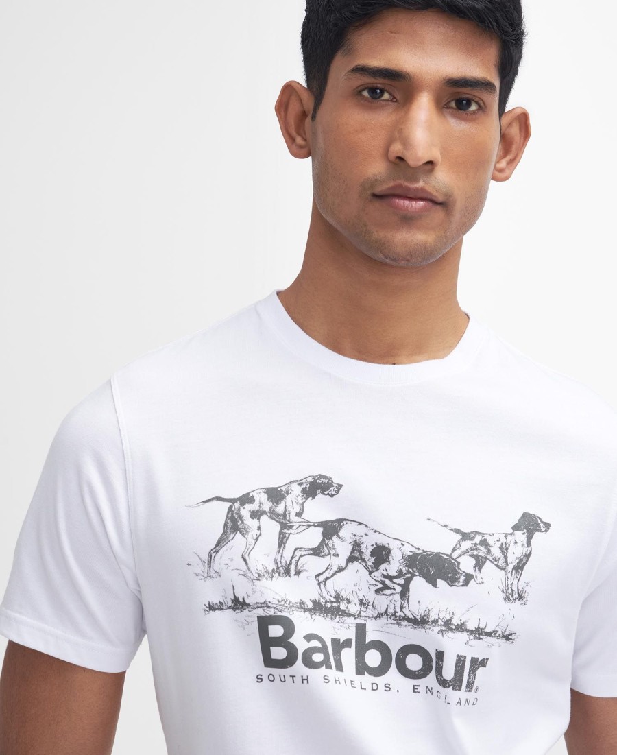 camiseta com estampa de cachorro de campo