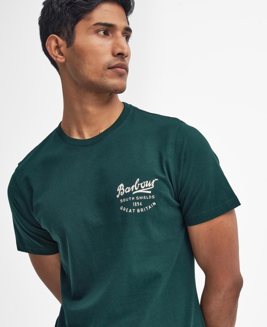 camiseta com estampa de escrita