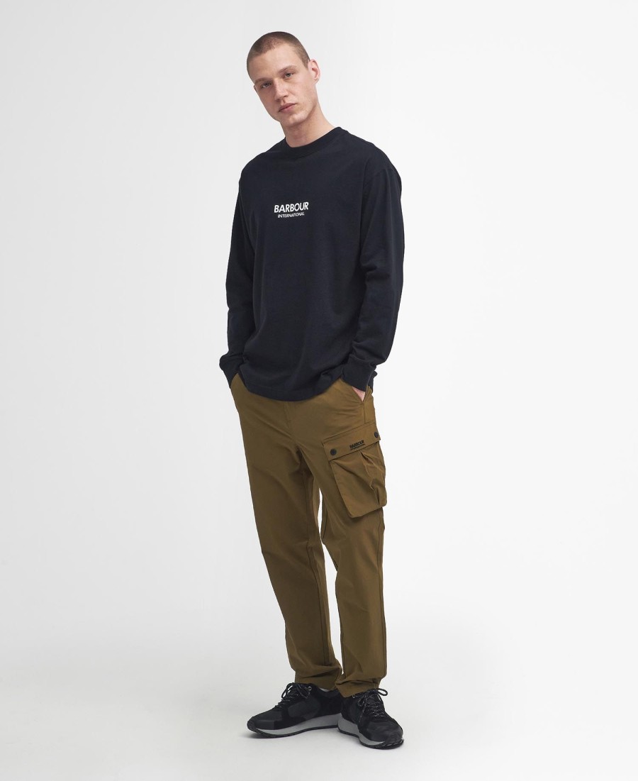 camiseta de manga comprida oversized com estampa de mapa
