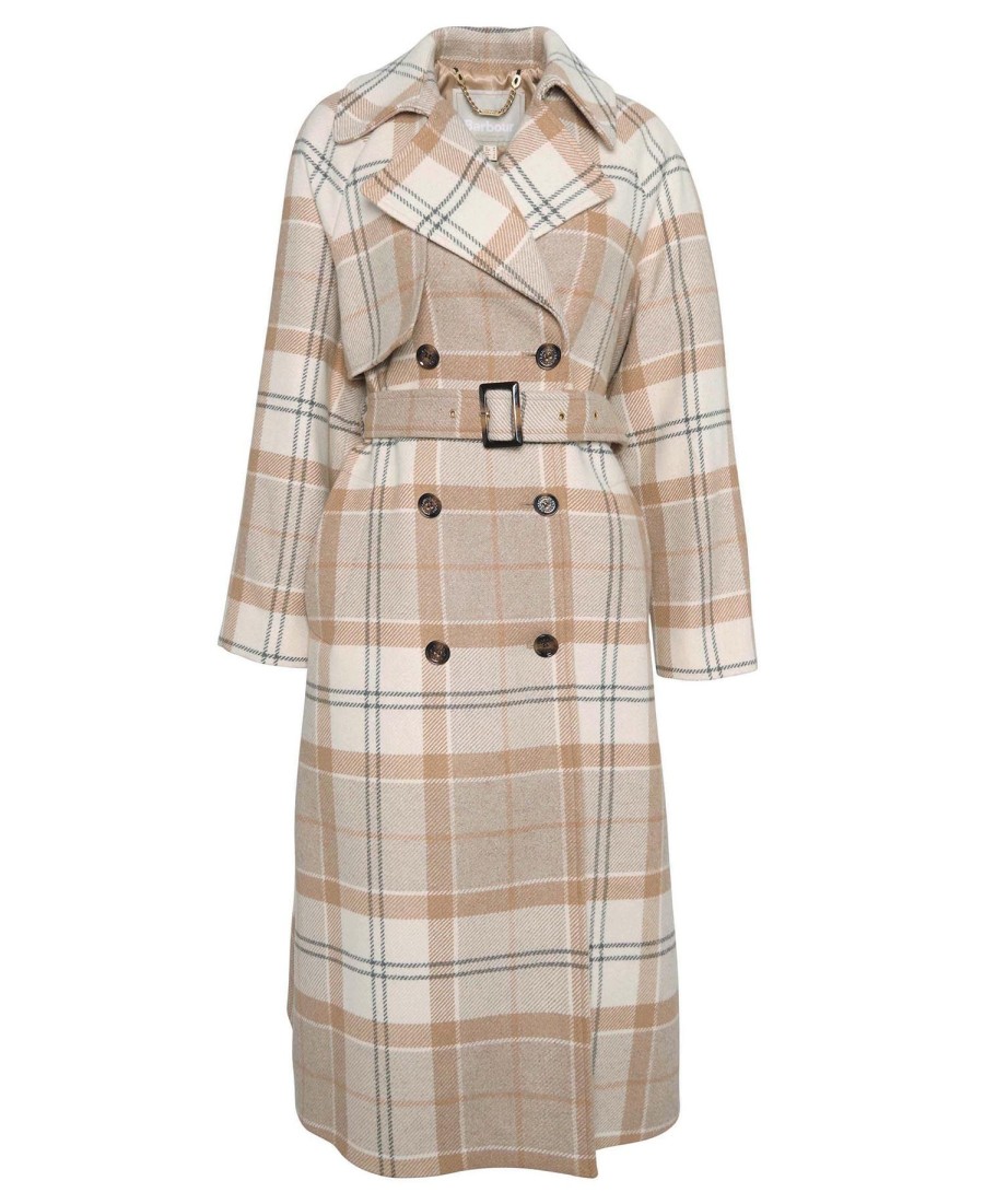 trench coat claudette em lã xadrez