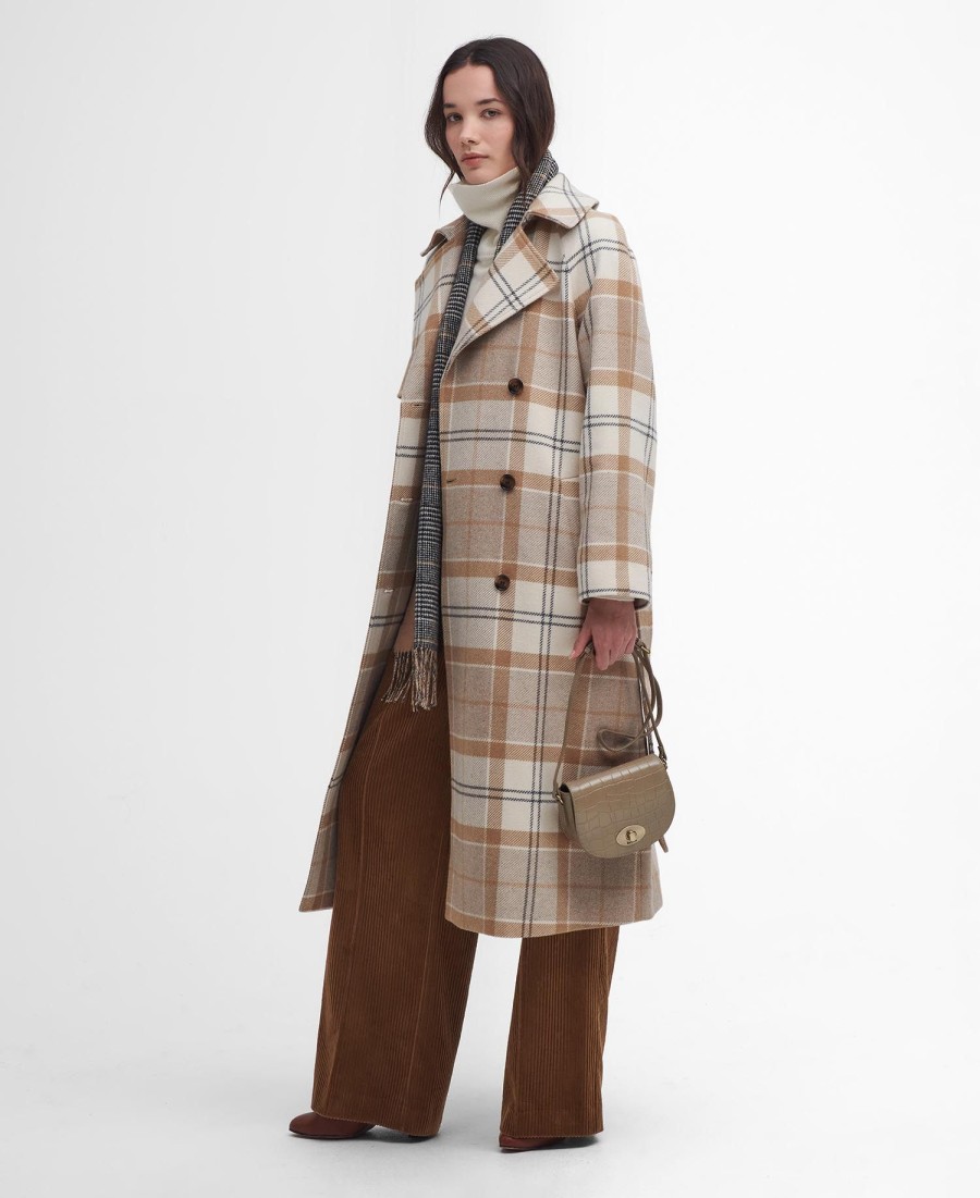 trench coat claudette em lã xadrez