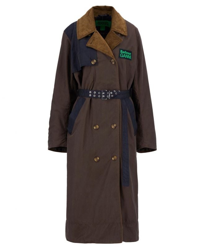 trench coat encerado barbour x ganni