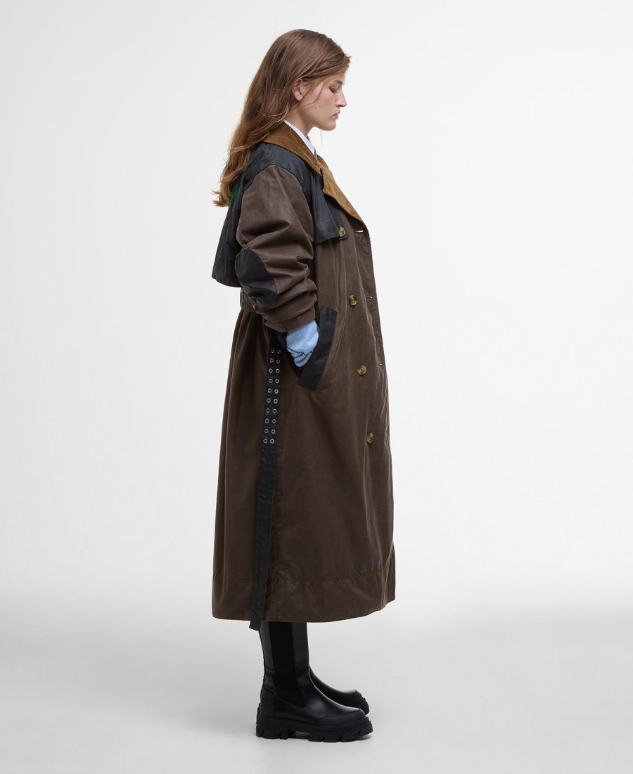 trench coat encerado barbour x ganni