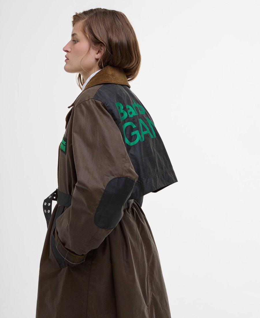 trench coat encerado barbour x ganni