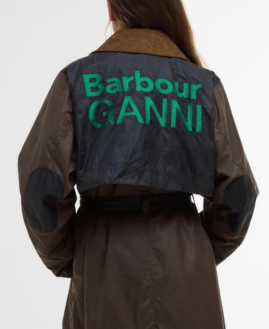 trench coat encerado barbour x ganni
