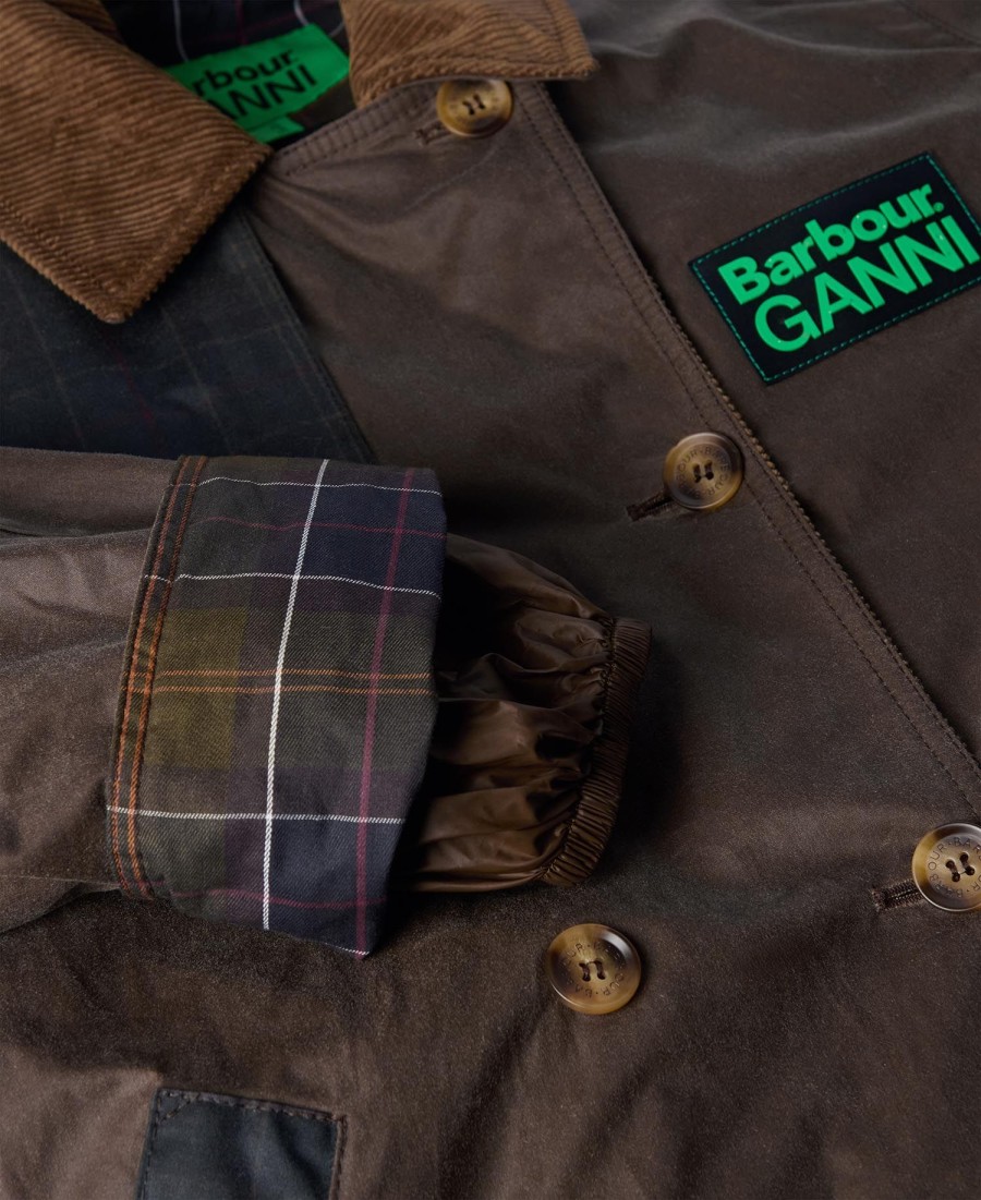 trench coat encerado barbour x ganni