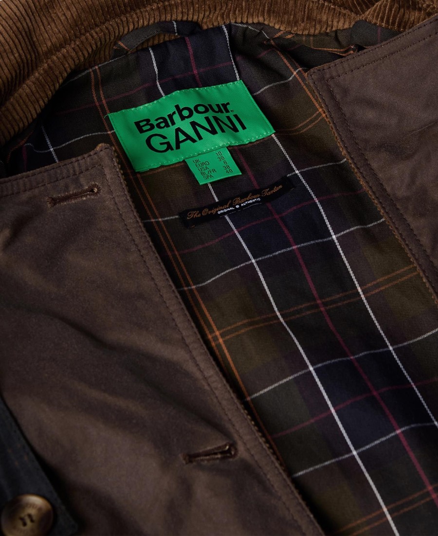 trench coat encerado barbour x ganni