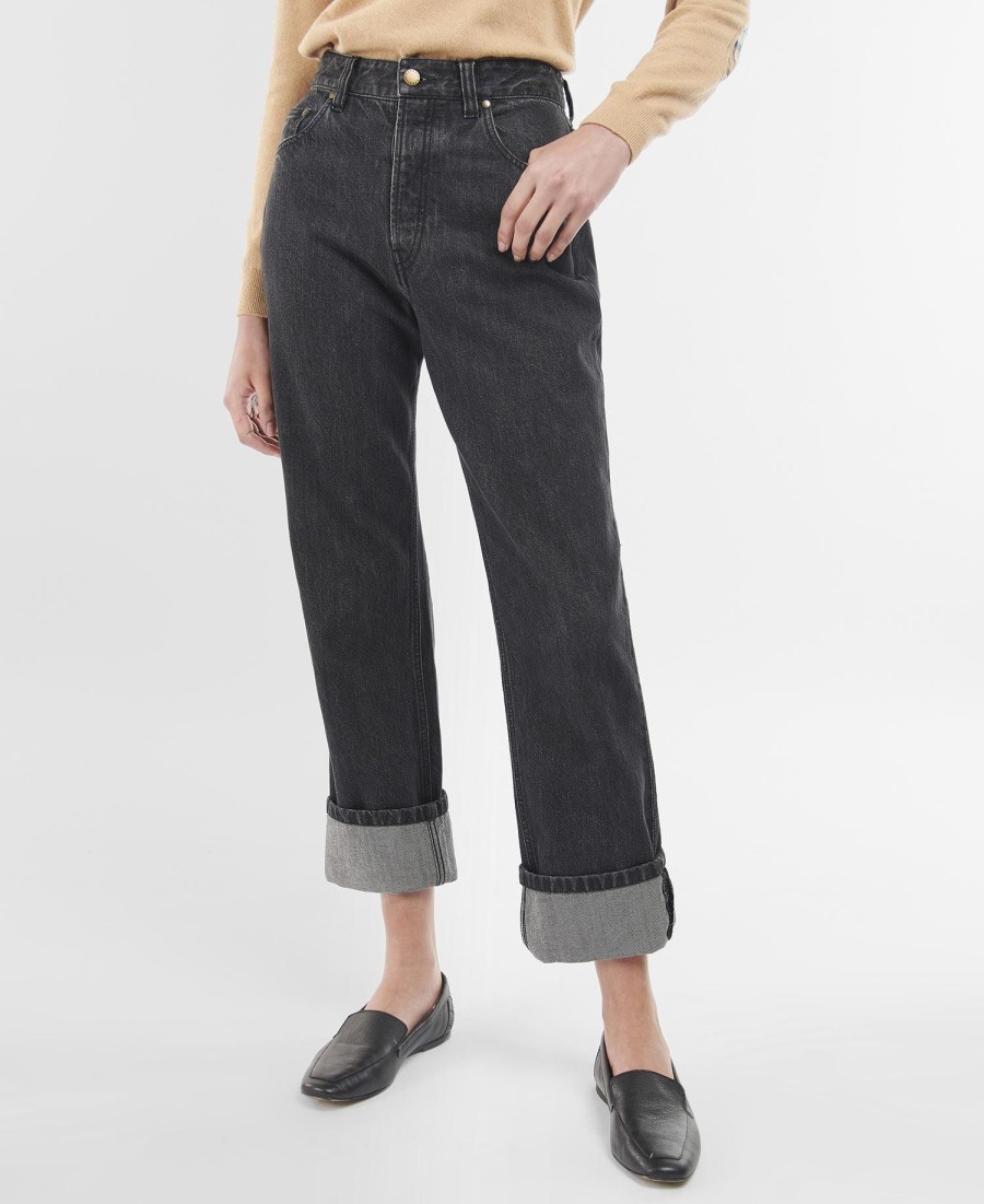 calça jeans de cintura alta moorland