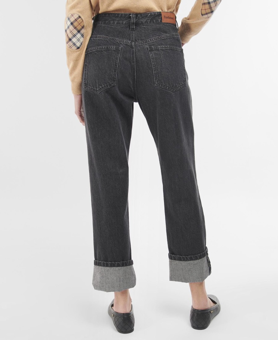 calça jeans de cintura alta moorland
