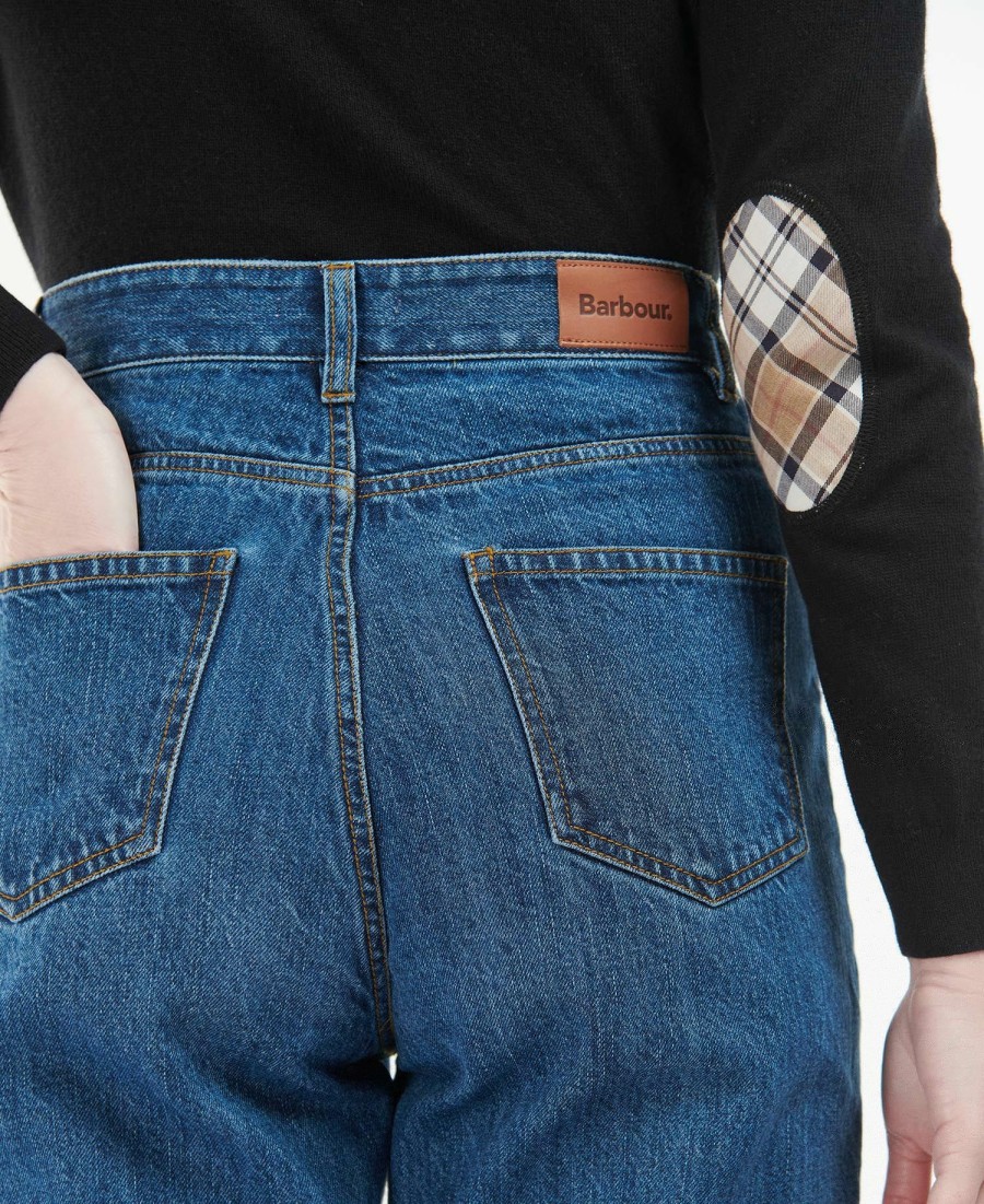 calça jeans de cintura alta moorland