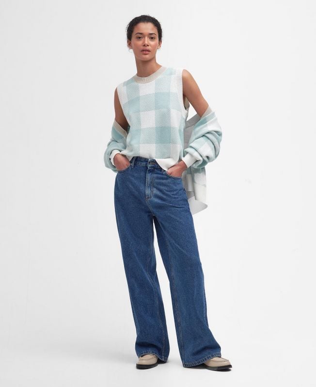calça jeans de perna larga maisie