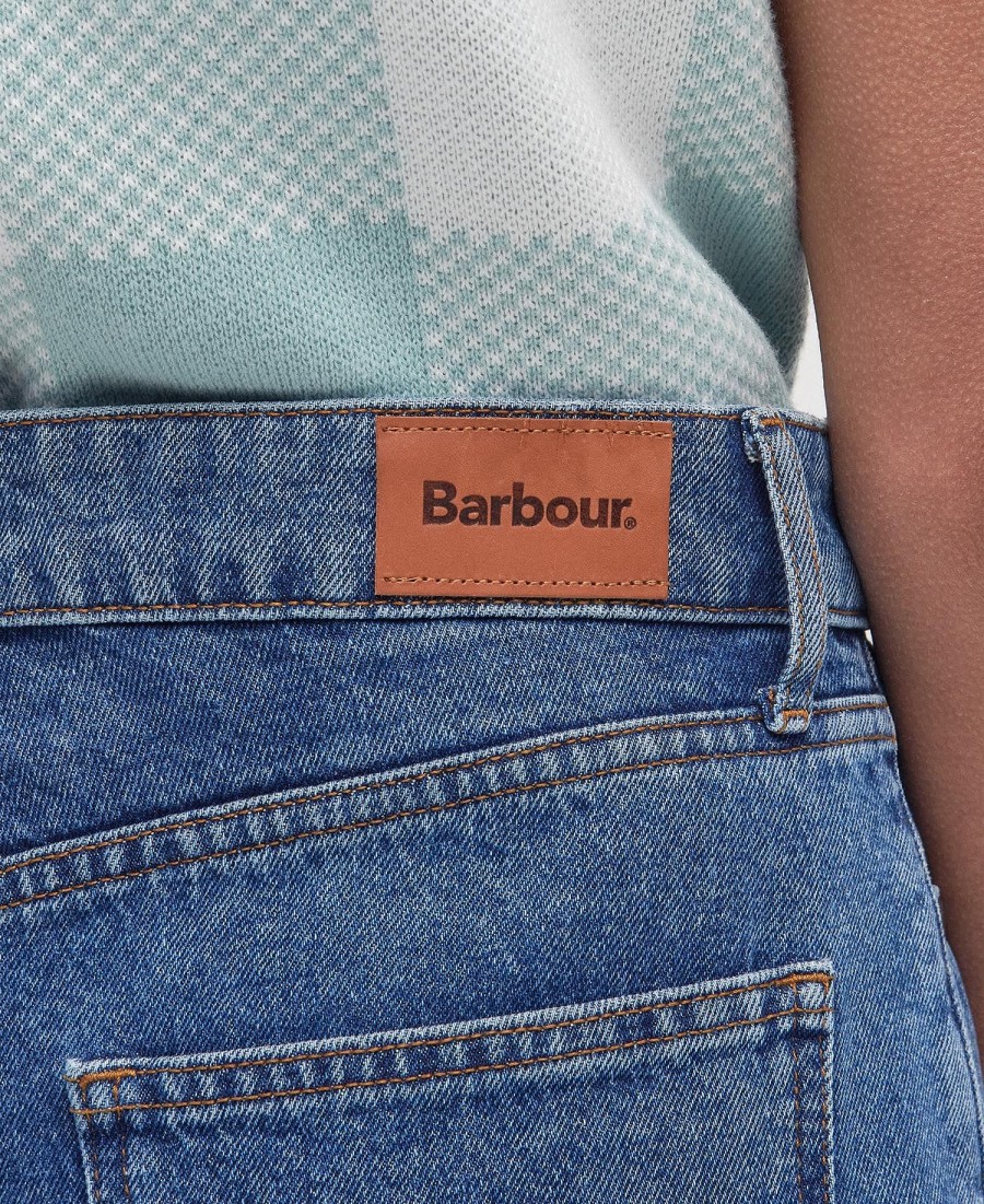 calça jeans de perna larga maisie