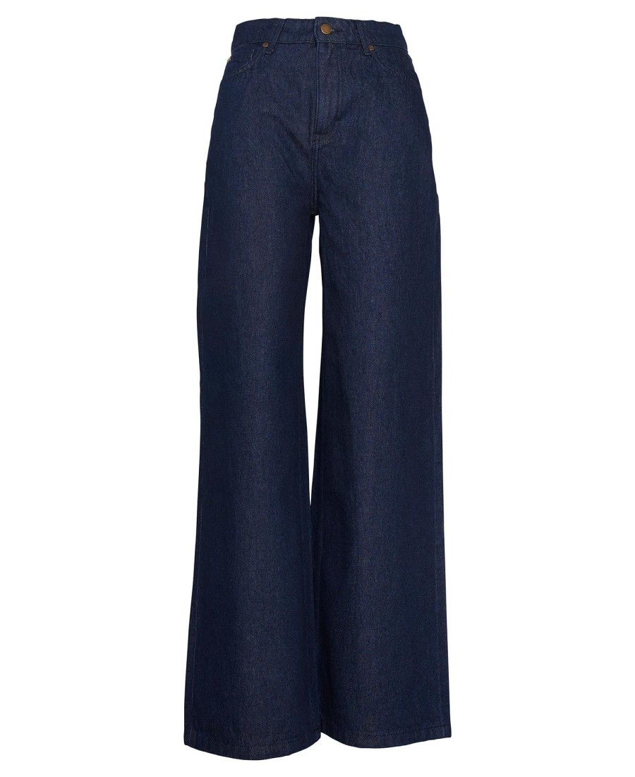 calça jeans de perna larga maisie