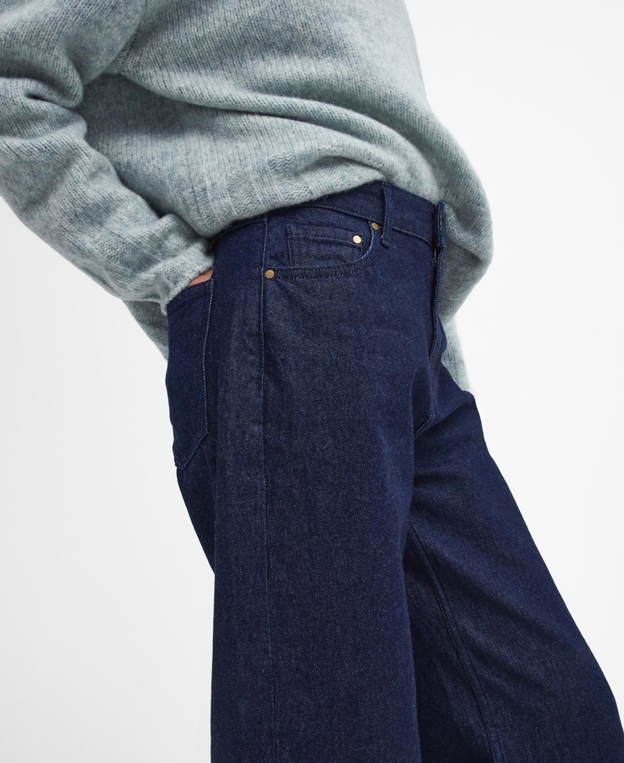 calça jeans de perna larga maisie
