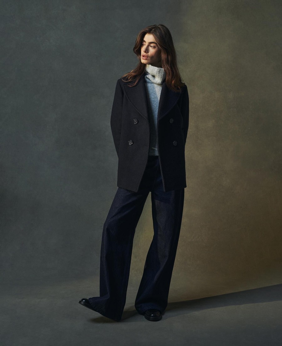 calça jeans de perna larga maisie