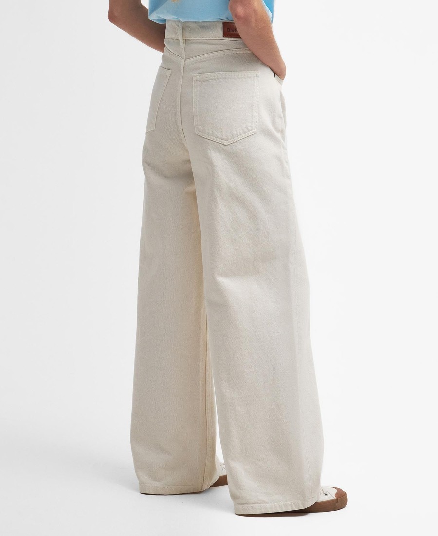 calça jeans de perna larga maisie