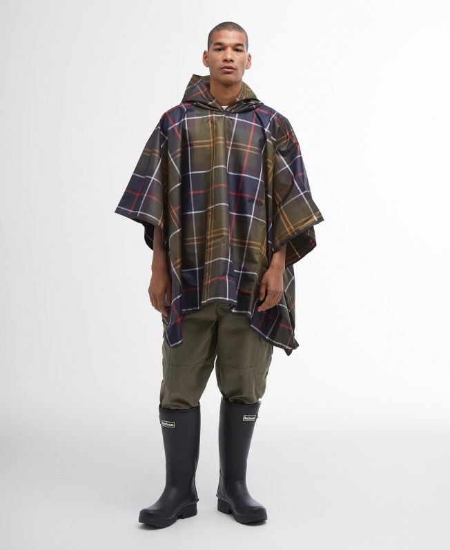 poncho impermeável xadrez
