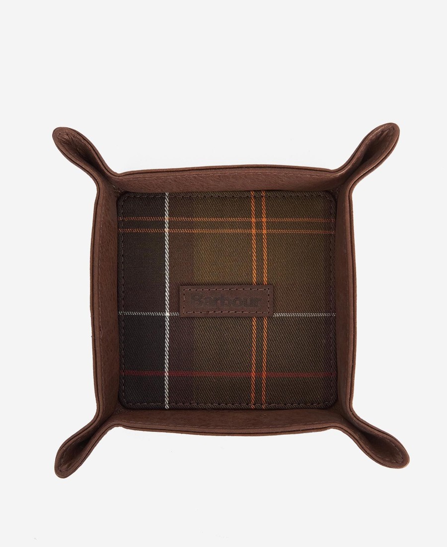 conjunto de presente com bandeja de couro e porta-cartões