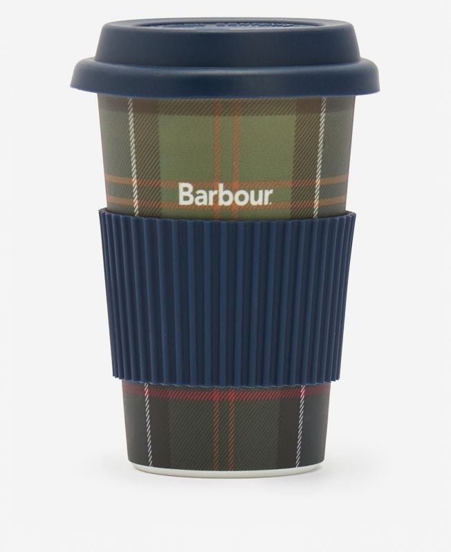 caneca de viagem xadrez reutilizável