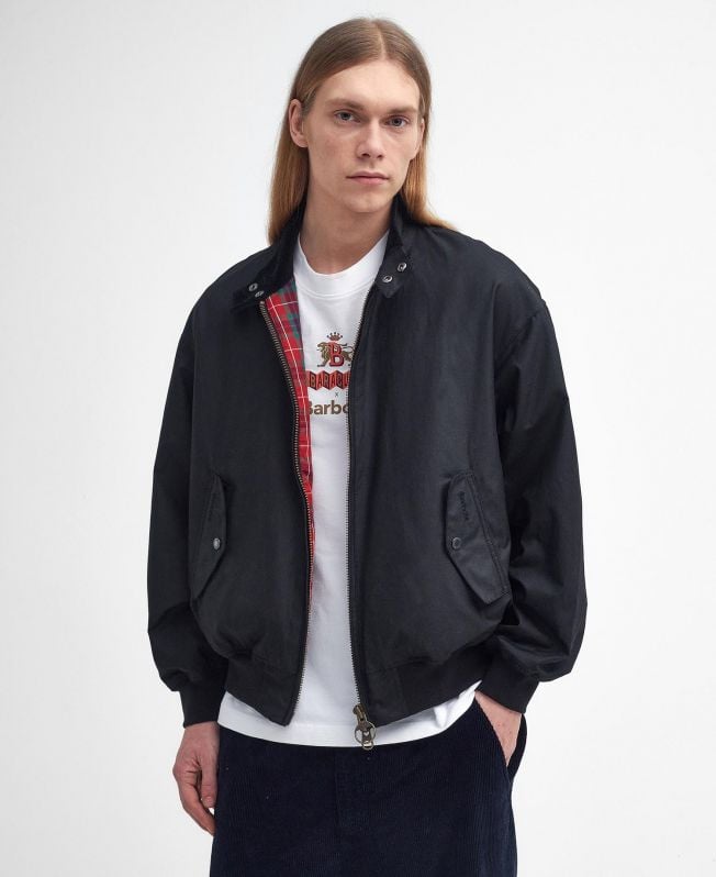 jaqueta harrington encerada barbour x baracuta ma-1